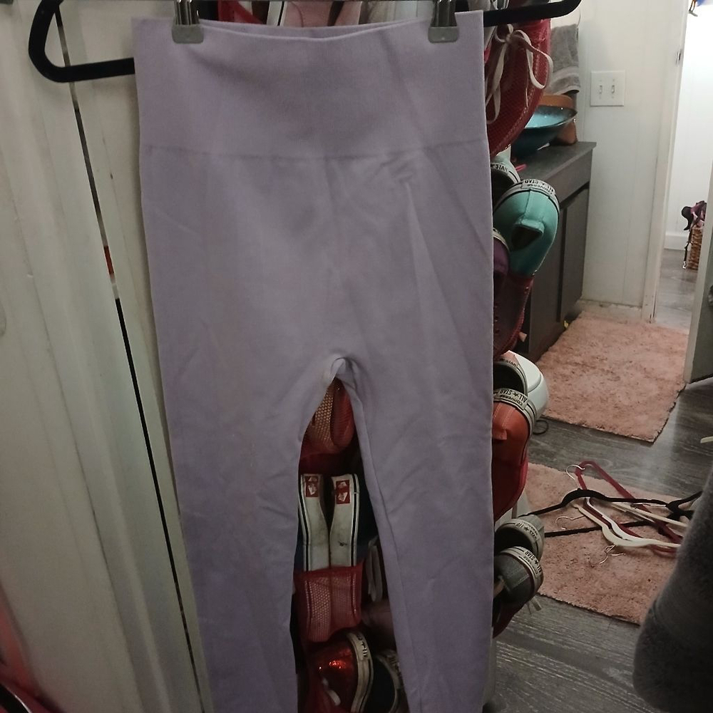 Women's Unbranded Lavender & White 'Girls Who Lift' Leggings